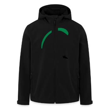 Paragliding - Men’s Recycled Softshell Jacket by Stanley/Stella - black - Front - AI Model Male 185 light (185cm)