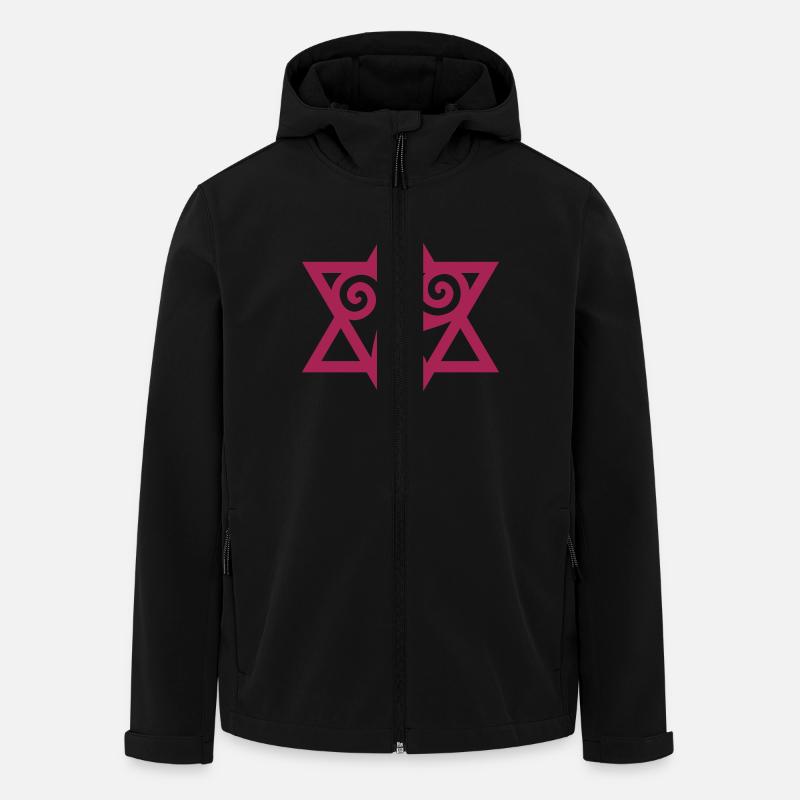 TRISKELE: Yin power symbol, vector, Merkaba, - Men’s Recycled Softshell Jacket by Stanley/Stella - black