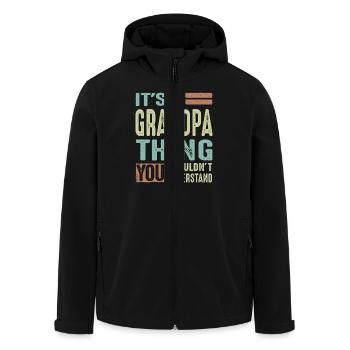 Grandpa Thing - Men’s Recycled Softshell Jacket by Stanley/Stella - black - Front - AI Model Male 185 light (185cm)