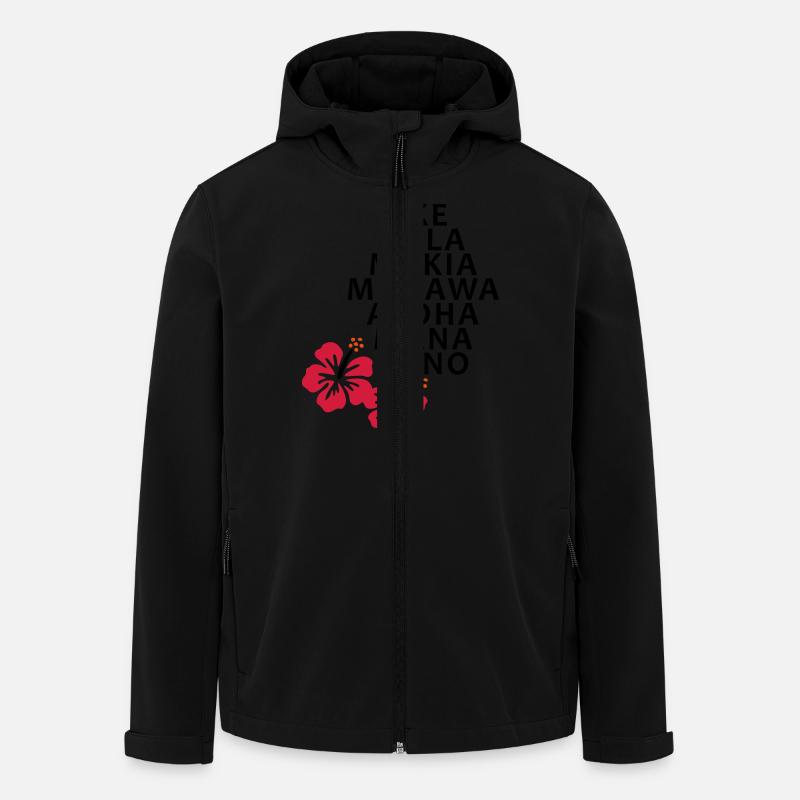 Fleurs Les principes Huna 7 / Hibiscus - Veste softshell homme en polyester recyclé Stanley/Stella - noir