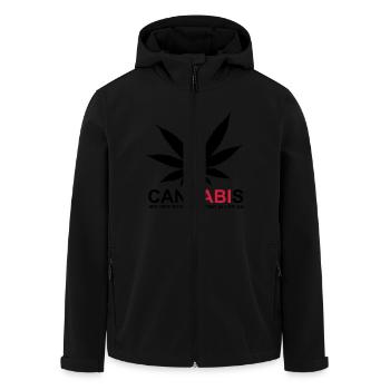 ABIMOTTO - CannABIs - MIT DER SCHULTÜTE FING ALLES - Recycelte Männer Softshell-Jacke von Stanley/Stella - Schwarz - Vorne - AI Model Male 185 light (185cm)