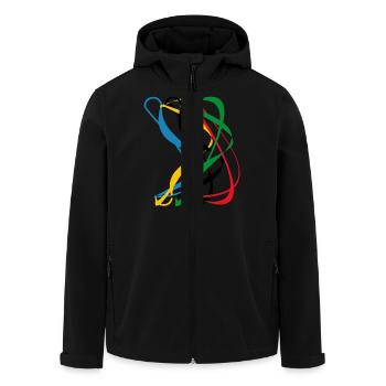 olimpiadi - Men’s Recycled Softshell Jacket by Stanley/Stella - black - Front - AI Model Male 185 light (185cm)