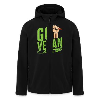 Go Vegan Vegan Veganer Veganismus Möhre Tiere - Recycelte Männer Softshell-Jacke von Stanley/Stella - Schwarz - Vorne - AI Model Male 185 light (185cm)