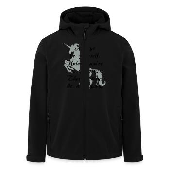 Immer ein Einhorn - Recycelte Männer Softshell-Jacke von Stanley/Stella - Schwarz - Vorne - AI Model Male 185 light (185cm)