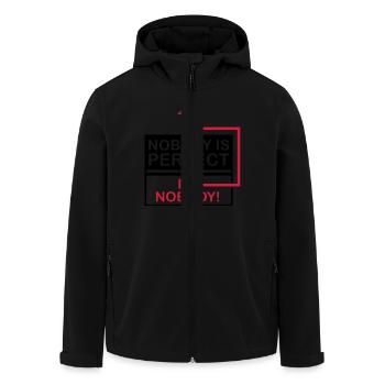 nobody_is_perfect_im_nobody__1_f2 - Recycelte Männer Softshell-Jacke von Stanley/Stella - Schwarz - Vorne - AI Model Male 185 light (185cm)