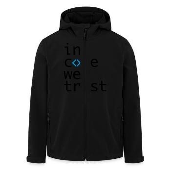 in code we trust, developer, coder - Recycelte Männer Softshell-Jacke von Stanley/Stella - Schwarz - Vorne - AI Model Male 185 light (185cm)