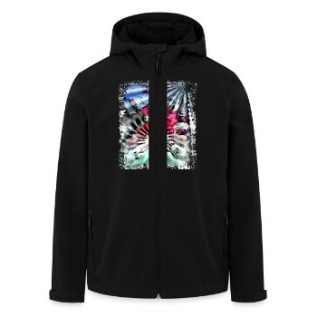 Psychedelic Power - Men’s Recycled Softshell Jacket by Stanley/Stella - black - Front - AI Model Male 185 light (185cm)