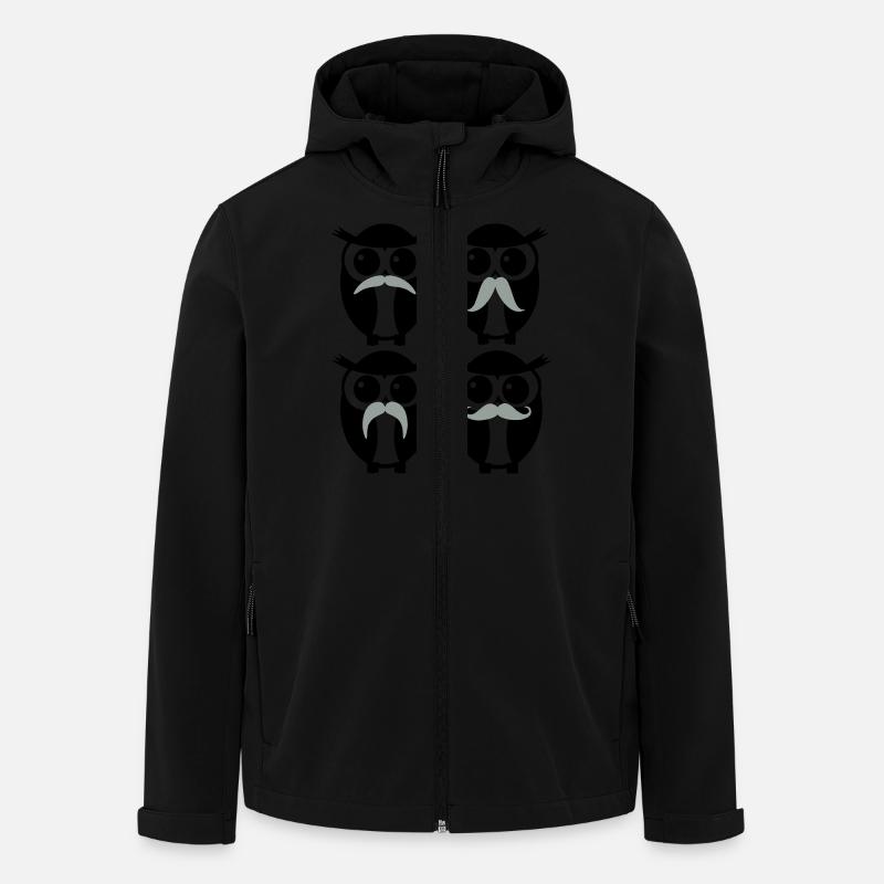 Moustache Owl - Recycelte Männer Softshell-Jacke von Stanley/Stella - Schwarz