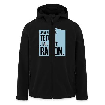 JE NE SUIS PAS TETU J'AI JUSTE RAISON - Veste softshell homme en polyester recyclé Stanley/Stella - noir - Devant - AI Model Male 185 light (185cm)