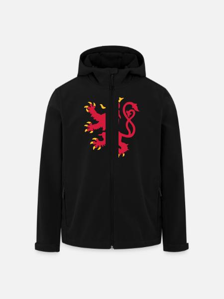lion du luxembourg symbole drapeau - Veste softshell homme en polyester recyclé Stanley/Stella - noir