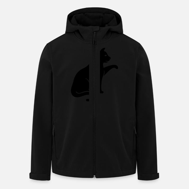 Katze - Recycelte Männer Softshell-Jacke Discoverer von Stanley/Stella - Schwarz