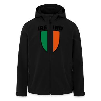 Ireland - Men’s Recycled Softshell Jacket by Stanley/Stella - black - Front - AI Model Male 185 light (185cm)