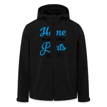 Home Is Where The Pants Aren\'t - Men’s Recycled Softshell Jacket by Stanley/Stella - black - Front - AI Model Male 185 light (185cm)
