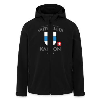 Kantons T-Shirt zug, Schweiz, switzerlang - Recycelte Männer Softshell-Jacke von Stanley/Stella - Schwarz - Vorne - AI Model Male 185 light (185cm)