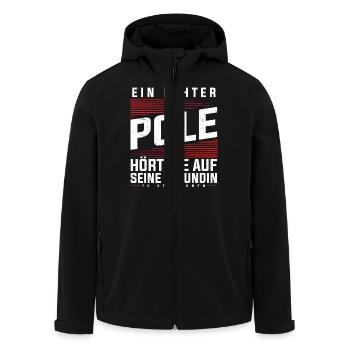 Polen - Ein Echter Pole - Recycelte Männer Softshell-Jacke von Stanley/Stella - Schwarz - Vorne - AI Model Male 185 light (185cm)