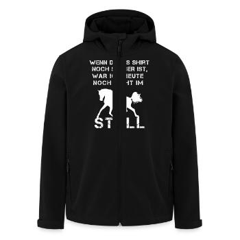 Pferd Lustiger Spruch Reiterin Geschenkidee - Recycelte Männer Softshell-Jacke von Stanley/Stella - Schwarz - Vorne - AI Model Male 185 light (185cm)