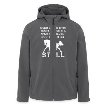 Pferd Lustiger Spruch Reiterin Geschenkidee - Recycelte Männer Softshell-Jacke von Stanley/Stella - Anthrazit - Vorne - AI Model Male 185 light (185cm)