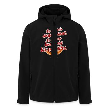Grillen T-Shirt Spruch Knusprig bis zur Mitte - Recycelte Männer Softshell-Jacke von Stanley/Stella - Schwarz - Vorne - AI Model Male 185 light (185cm)