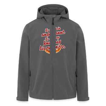 Grillen T-Shirt Spruch Knusprig bis zur Mitte - Recycelte Männer Softshell-Jacke von Stanley/Stella - Anthrazit - Vorne - AI Model Male 185 light (185cm)