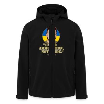 Ukraine T-Shirt Zelenskyi Citation et couleurs nationales - Veste softshell homme en polyester recyclé Stanley/Stella - noir - Devant - AI Model Male 185 light (185cm)