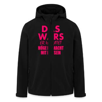 Das wars er heiratet - Recycelte Männer Softshell-Jacke von Stanley/Stella - Schwarz - Vorne - AI Model Male 185 light (185cm)