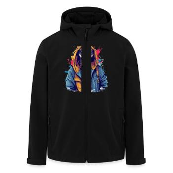 Snake on the Street | City Snake - Men’s Recycled Softshell Jacket by Stanley/Stella - black - Front - AI Model Male 185 light (185cm)