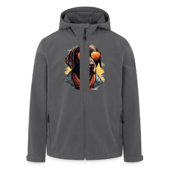 Urban Retriever: Streetwise Labrador Vibes - Veste softshell homme en polyester recyclé Stanley/Stella - charbon - Devant - AI Model Male 185 light (185cm)