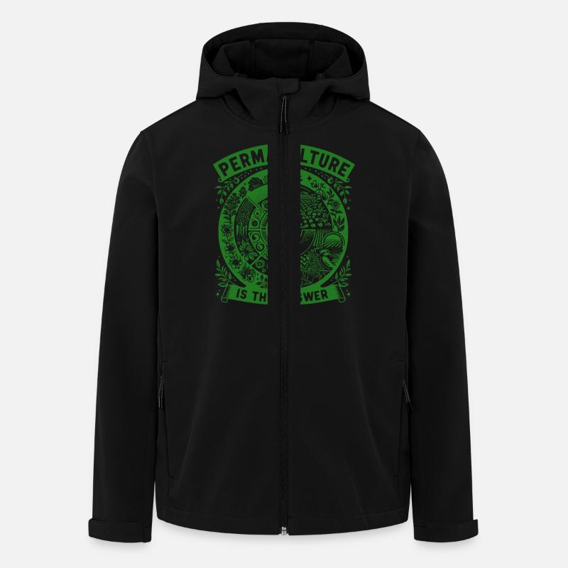 La permaculture est la réponse - Veste softshell homme en polyester recyclé Stanley/Stella - noir