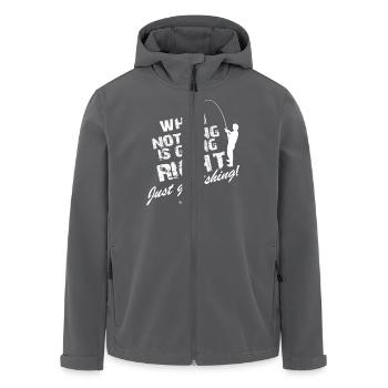 Just Go Fishing When Nothing Is Going Right - Men’s Recycled Softshell Jacket by Stanley/Stella - anthracite - Front - AI Model Male 185 light (185cm)