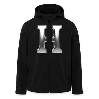 Chrome ,, H " Metallic - Recycelte Männer Softshell-Jacke von Stanley/Stella - Schwarz - Vorne - AI Model Male 185 light (185cm)