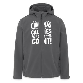 Les calories de Noël ne comptent pas - Veste softshell homme en polyester recyclé Stanley/Stella - charbon - Devant - AI Model Male 185 light (185cm)