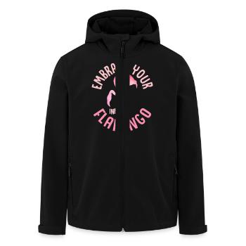 Embrassez votre flamant rose intérieur mignon oiseau rose - Veste softshell homme en polyester recyclé Stanley/Stella - noir - Devant - AI Model Male 185 light (185cm)