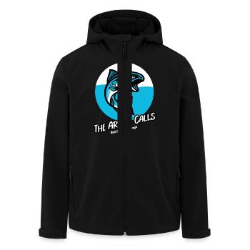 Die Arctic Calls nehmen die Herausforderung an - Recycelte Männer Softshell-Jacke von Stanley/Stella - Schwarz - Vorne - AI Model Male 185 light (185cm)