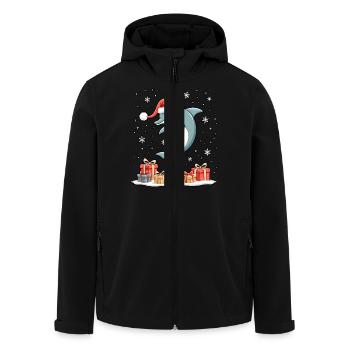 Dauphin avec des flocons de neige de chapeau de Père Noël - Veste softshell homme en polyester recyclé Stanley/Stella - noir - Devant - AI Model Male 185 light (185cm)
