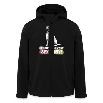 Les chiens comme les meilleurs thérapeutes - Veste softshell homme en polyester recyclé Stanley/Stella - noir - Devant - AI Model Male 185 light (185cm)