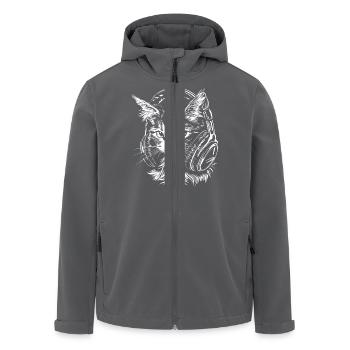 Cat Headset Music DJ - Men’s Recycled Softshell Jacket by Stanley/Stella - anthracite - Front - AI Model Male 185 light (185cm)