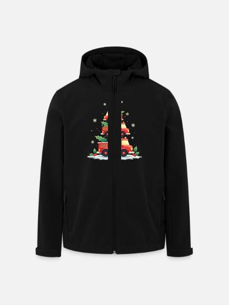 Lustiges Feuerwehrauto, Feuerwehrauto, Weihnachten - Recycelte Männer Softshell-Jacke von Stanley/Stella - Schwarz