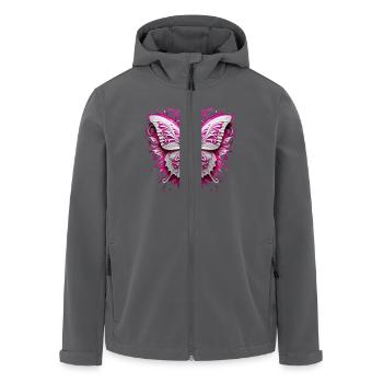 Butterfly Art with Unique Pink Flair - Men’s Recycled Softshell Jacket by Stanley/Stella - black - Front - AI Model Male 185 light (185cm)