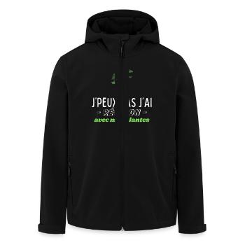 I can't, I have a meeting with my plants - Men’s Recycled Softshell Jacket by Stanley/Stella - black - Front - AI Model Male 185 light (185cm)