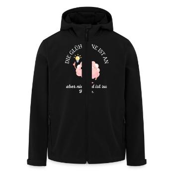 Dummer Spruch Dumm gelaufen, wie immer Gehirn - Recycelte Männer Softshell-Jacke von Stanley/Stella - Schwarz - Vorne - AI Model Male 185 light (185cm)