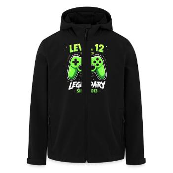 Level 12 Geburtstag Junge Gamer Lustig 2013 - Recycelte Männer Softshell-Jacke von Stanley/Stella - Schwarz - Vorne - AI Model Male 185 light (185cm)
