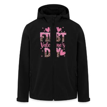 xoxo love you amore Blumen Frauen Valentinstag 14 - Recycelte Männer Softshell-Jacke von Stanley/Stella - Schwarz - Vorne - AI Model Male 185 light (185cm)