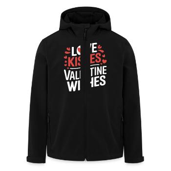 La Saint-Valentin en lettres - Veste softshell homme en polyester recyclé Stanley/Stella - noir - Devant - AI Model Male 185 light (185cm)