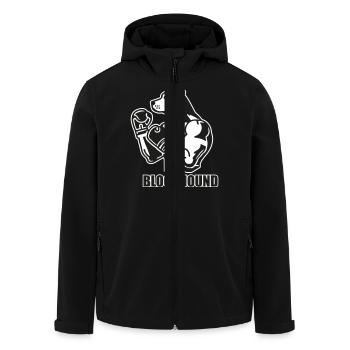 Chien de combat avec des gants de boxe - Conception Bloodhound - Veste softshell homme en polyester recyclé Stanley/Stella - noir - Devant - AI Model Male 185 light (185cm)