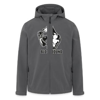 Fighter Dog mit Boxhandschuhen - Bloodhound Design - Recycelte Männer Softshell-Jacke von Stanley/Stella - Anthrazit - Vorne - AI Model Male 185 light (185cm)