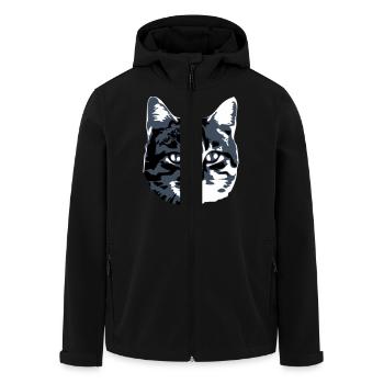Cat Realistic Pet Cute Cute Kitten - Men’s Recycled Softshell Jacket by Stanley/Stella - black - Front - AI Model Male 185 light (185cm)