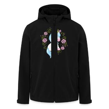 Heureux bébé licorne en couronne florale avec des roses - Veste softshell homme en polyester recyclé Stanley/Stella - noir - Devant - AI Model Male 185 light (185cm)