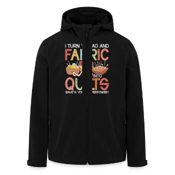 Je transforme le fil et le tissu en courtepointes Quilting Quilt - Veste softshell homme en polyester recyclé Stanley/Stella - noir - Devant - AI Model Male 185 light (185cm)