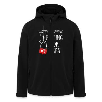 Fishing For Likes - Men’s Recycled Softshell Jacket by Stanley/Stella - black - Front - AI Model Male 185 light (185cm)