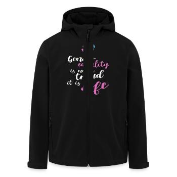 Gender Equality Not Trend It Is Life - Men’s Recycled Softshell Jacket by Stanley/Stella - black - Front - AI Model Male 185 light (185cm)